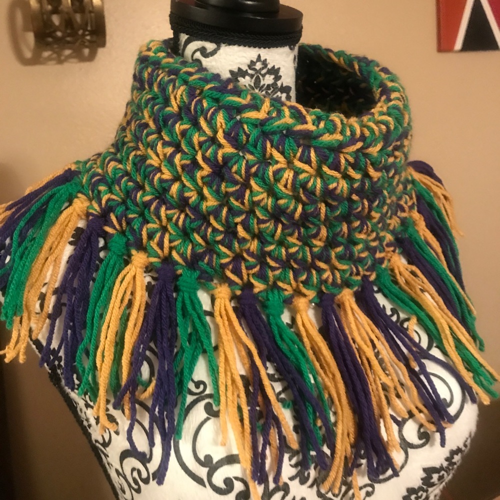 Mardi Gras Fringe Cowneck